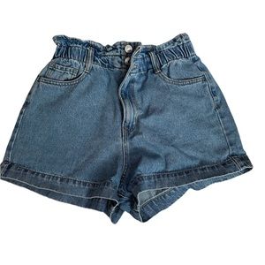 High waisted denim shorts
